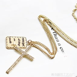 青岛欧美外贸饰品厂家批发 女士长款韩版宝石十字架毛衣链a 863图片大全 青岛鹏范工艺品厂